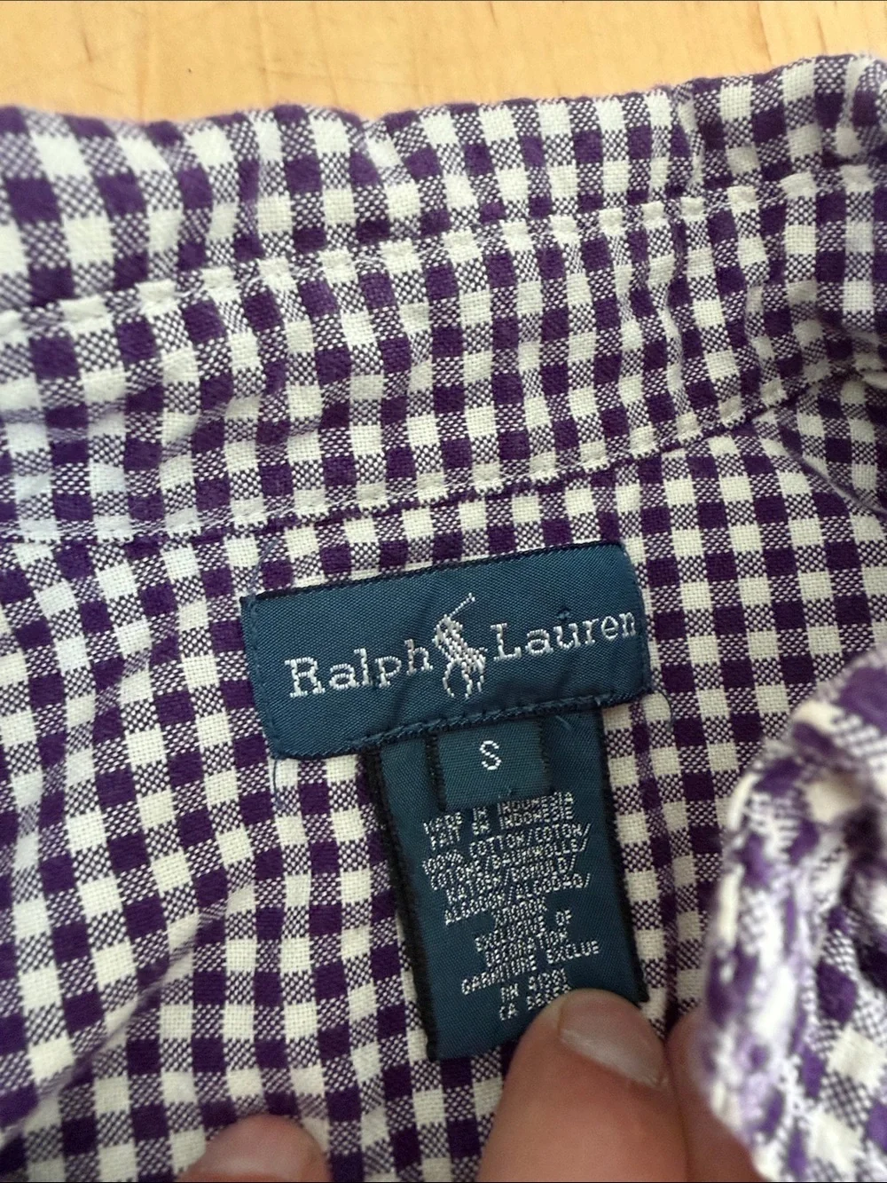 Ralph Lauren Purple & White Gingham Shirt